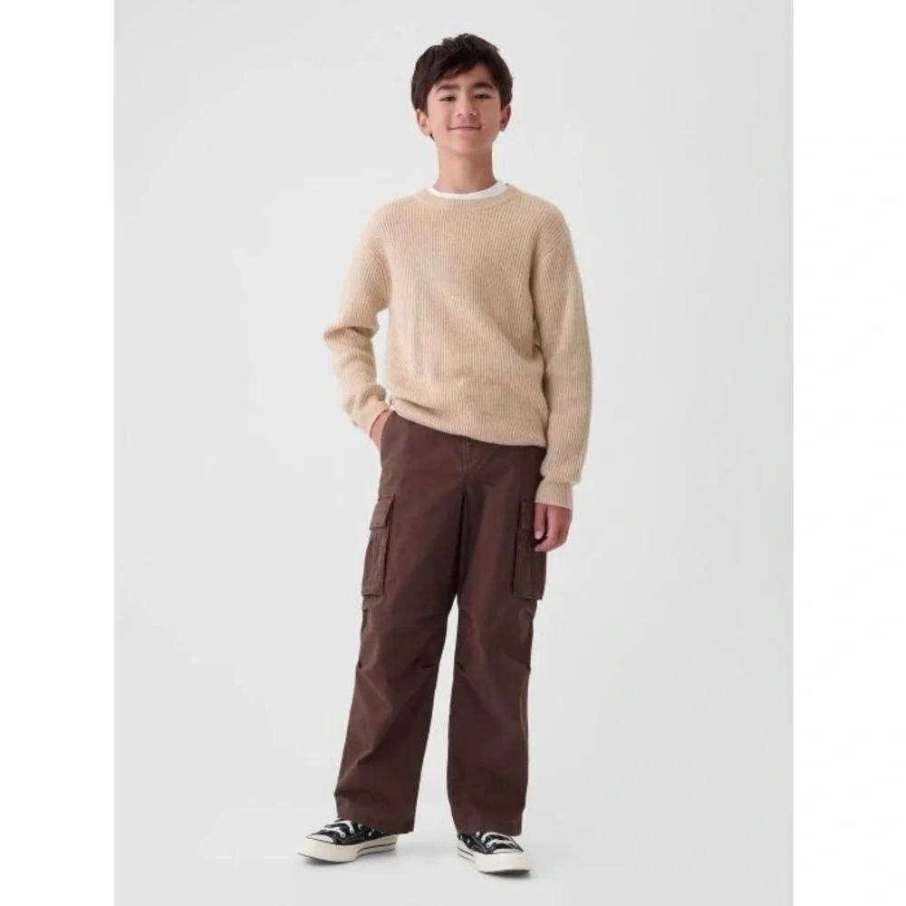 GAP Kids CashSoft Sweater XL Boys Tan Crewneck Soft Knit Neutral